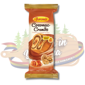 Cozonac cremos cu cremă de caramel și nuci – Boromir – 550 g